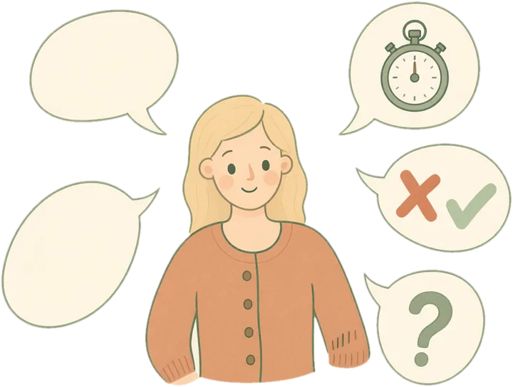 La psychomotricienne explique les consignes des épreuves du bilan