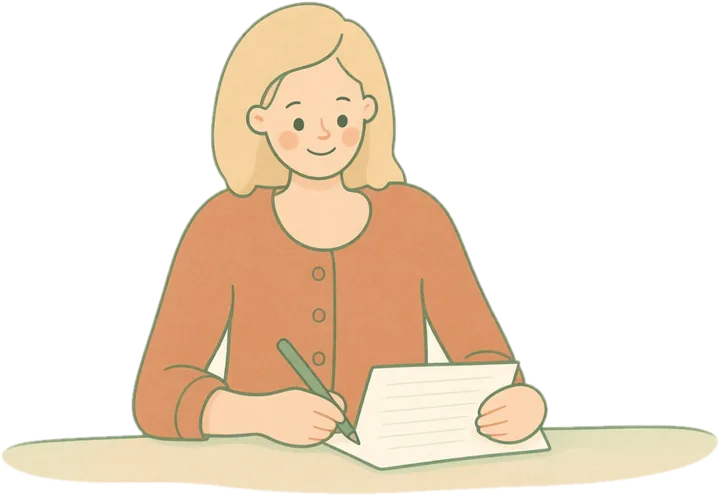 La psychomotricienne rédige les observations et résultats du bilan
